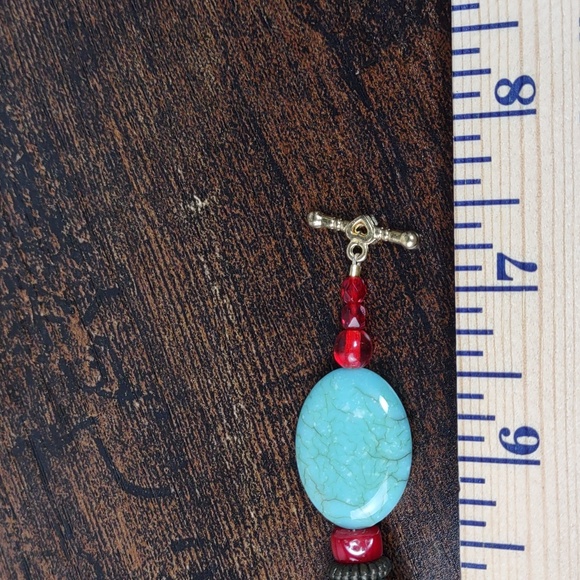 Turquoise/Red Necklace and Bracelet Set - Picture 12 of 13